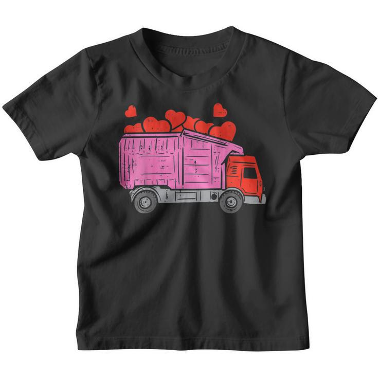 Garbage Truck Hearts Toddler Boys Valentines Day Valentine  Youth T-shirt