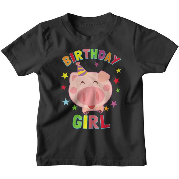 Girl Birthday Pig B-Day Party Kids  Gift For Girls Youth T-shirt