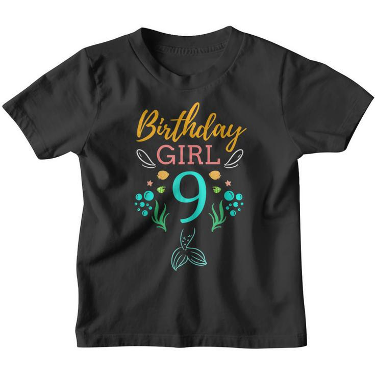 Girls 9Th Birthday This Mermaid Is 9 Years Old Kids  Youth T-shirt