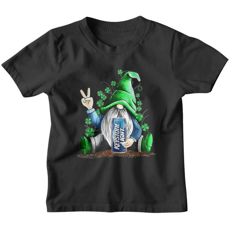 Gnomes Lucky Hug Keystone Light Life Shamrock St Patricks Day Shirt Youth T-shirt