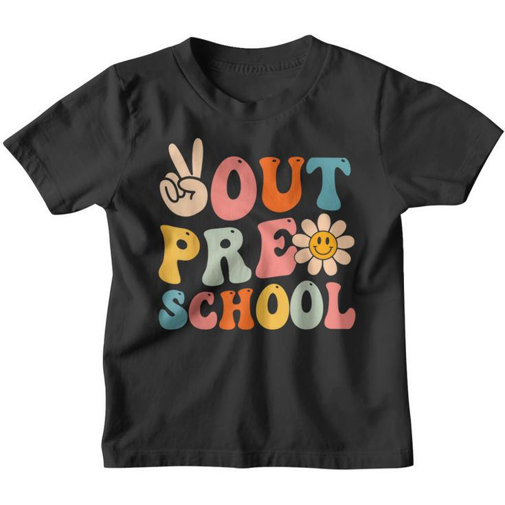 Groovy Peace Out Preschool Graduation Last Day Of School  Youth T-shirt