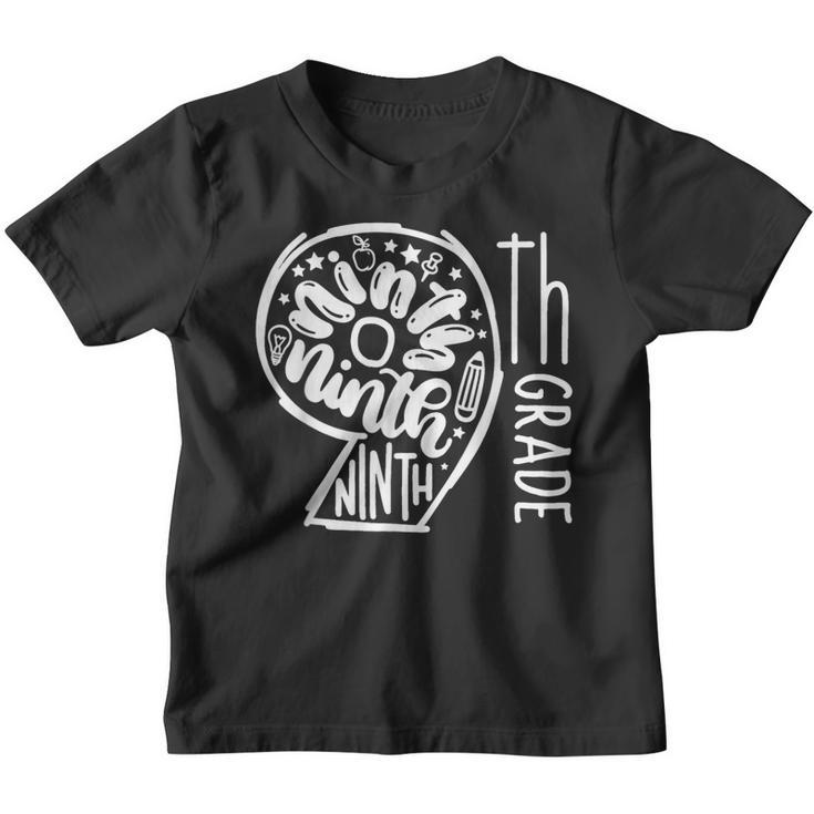 Happy 100 Day Of School 9Th Ninth Grade Typography  Youth T-shirt