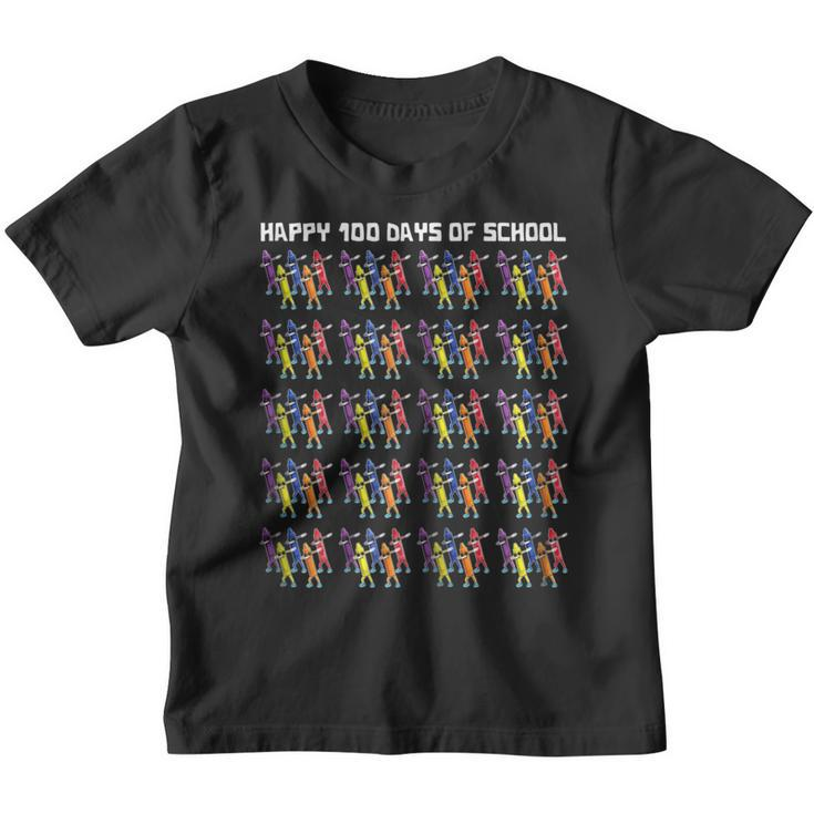 Happy 100 Days Of School Dabbing Crayon Shirts For Kids Youth T-shirt