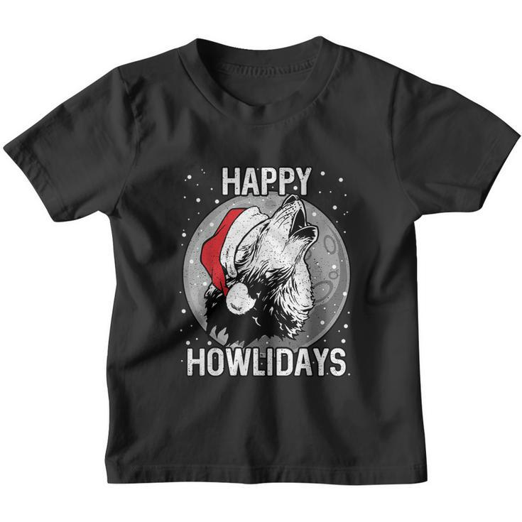 Happy Howlidays Shirt Christmas Wolf Youth T-shirt