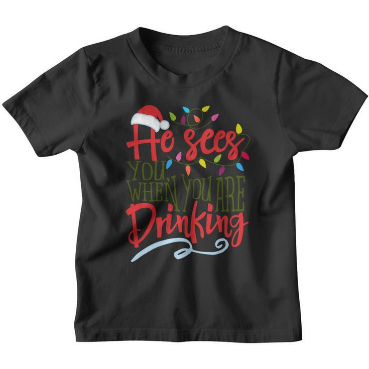 He Sees You When You Are Drinking V2 Youth T-shirt