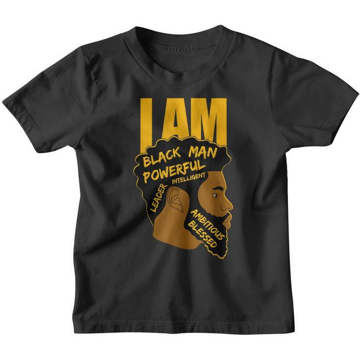 I Am Black King Powerful Leader Black History Month Dad Boys  Youth T-shirt