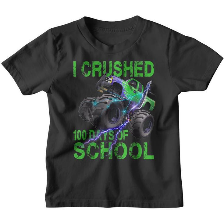 I Crushed 100 Days Of School Monster Truck Kids Boys  Youth T-shirt
