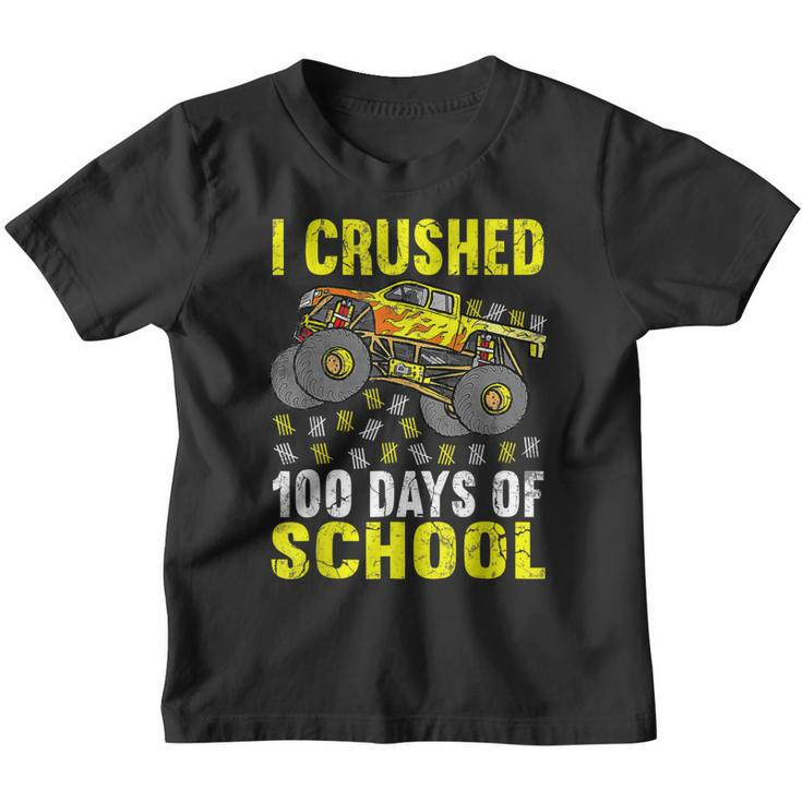 I Crushed 100 Days Of School Monster Truck Kids Girls Boys  Youth T-shirt