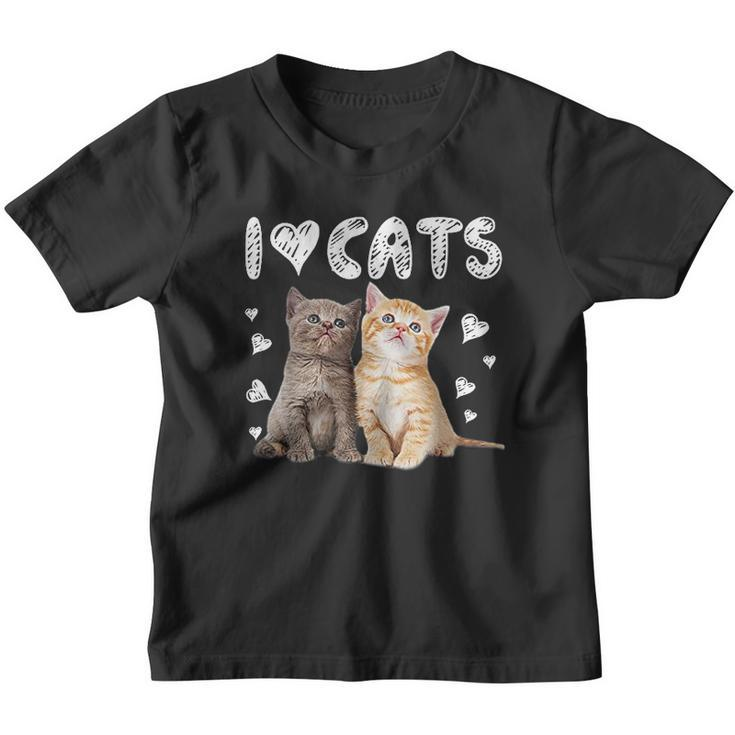 I Love Cats I Love Kittens Cat Lover Youth T-shirt