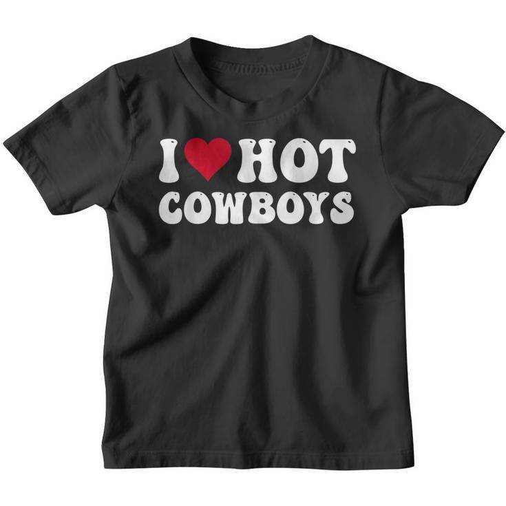 I Love Hot Cowboys I Heart Hot Cowboys Groovy Western Rodeo  Youth T-shirt
