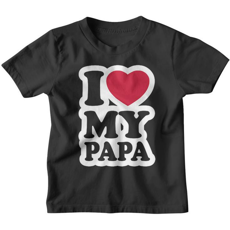 I Love My Papa Retro Youth T-shirt