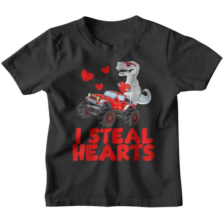 I Steal Hearts Dinosaur Valentines Day For Baby Boys Toddler  Youth T-shirt