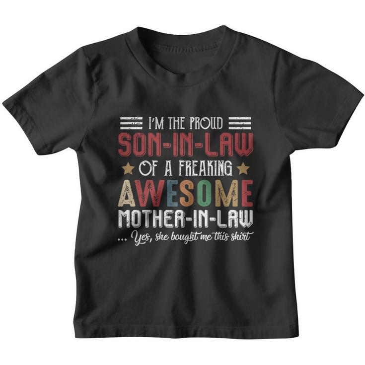 Im A Proud Songiftingiftlaw Son Marriage Mother Of The Groom Gift Youth T-shirt