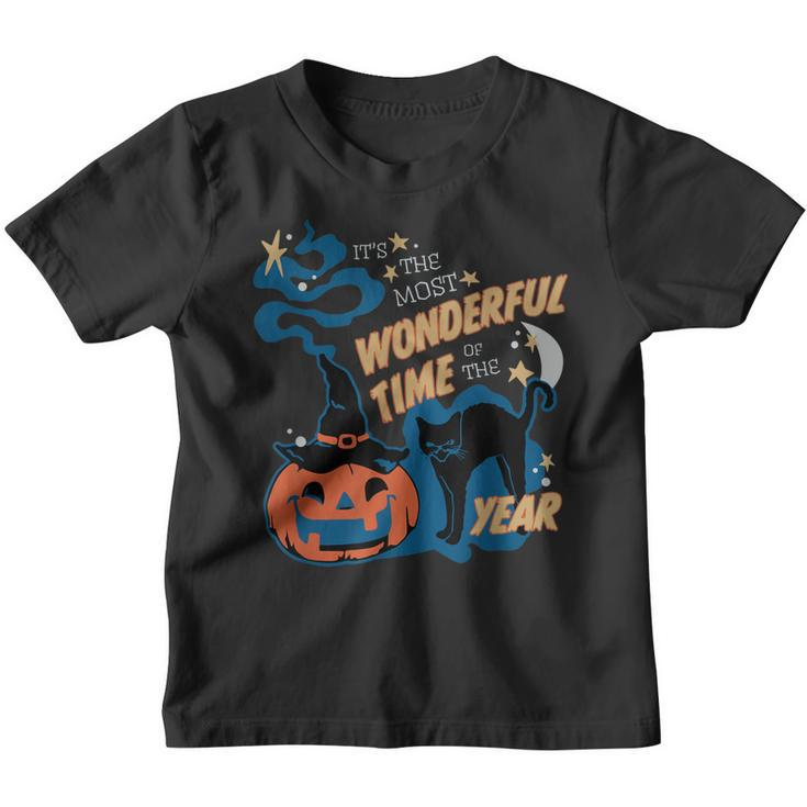 Its The Most Wonderful Time Of The Year Black Cat Halloween Youth T-shirt