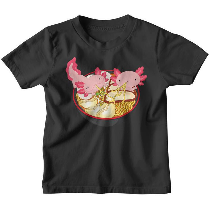 Kawaii Axolotl Eating Ramen Noodles Anime Kid N Girl Boy  Youth T-shirt