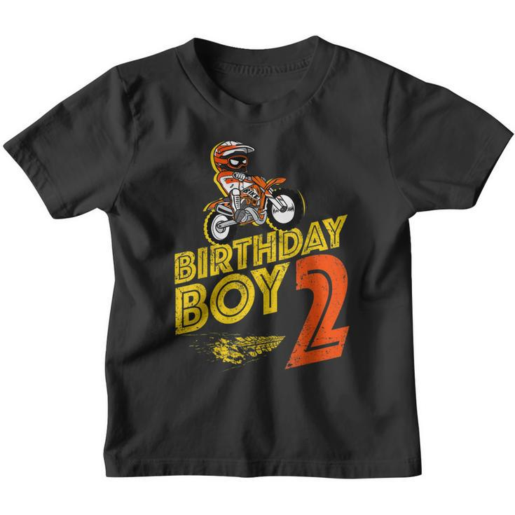 Kids 2Nd Birthday Boys Motorcycle Shirt Biker 2 Years Old Youth T-shirt