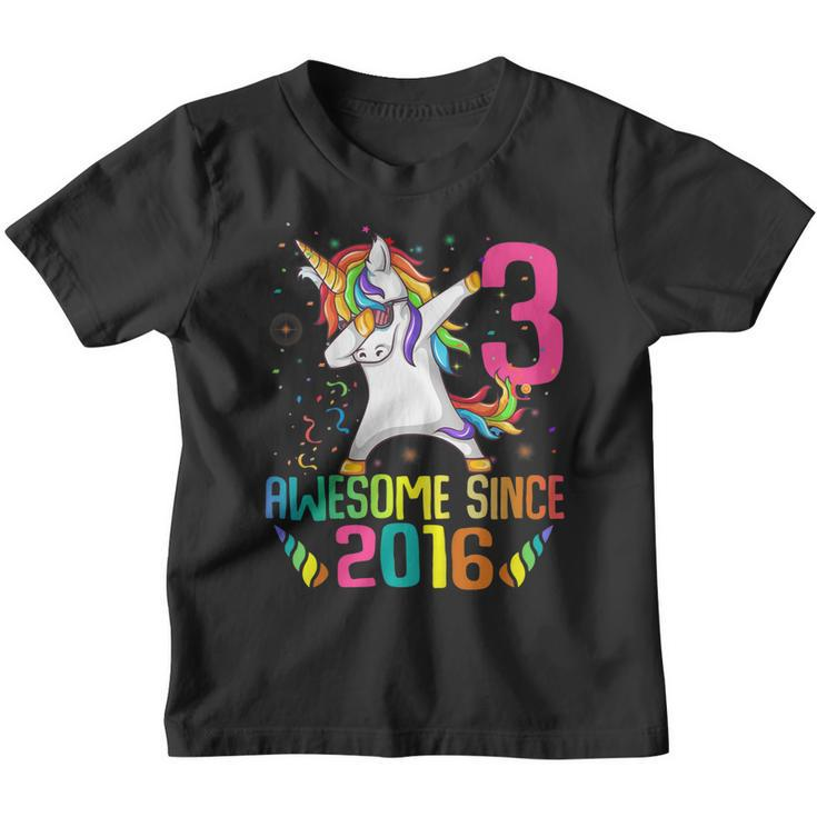 Kids 3 Years Old 3Rd Birthday Unicorn Dabbing Shirt Girl Gift Par Youth T-shirt