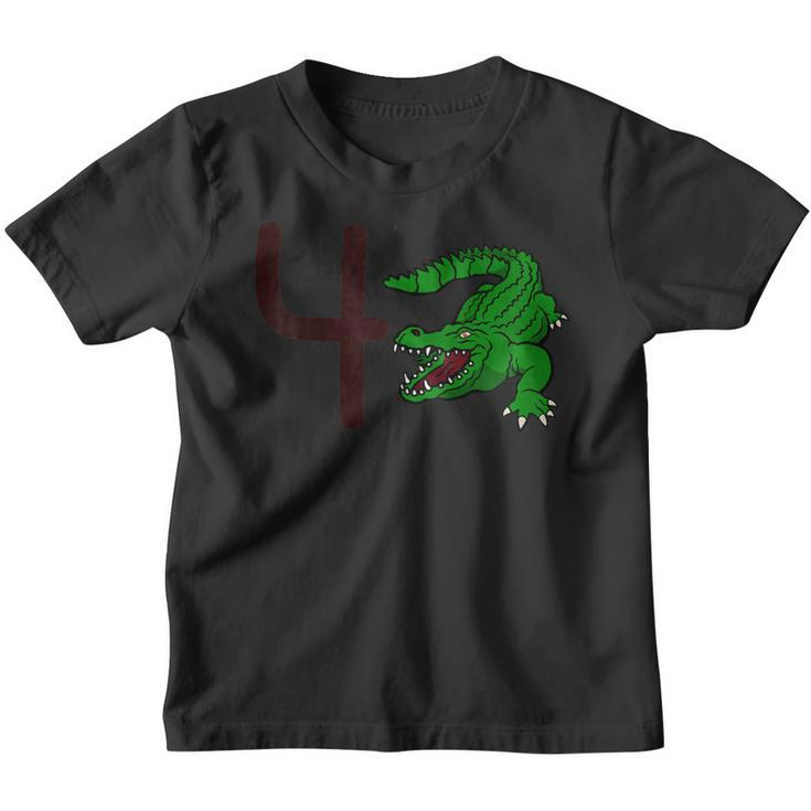 Kids 4 Year Old Alligator Birthday Party 4Th Birthday Shirt Youth T-shirt
