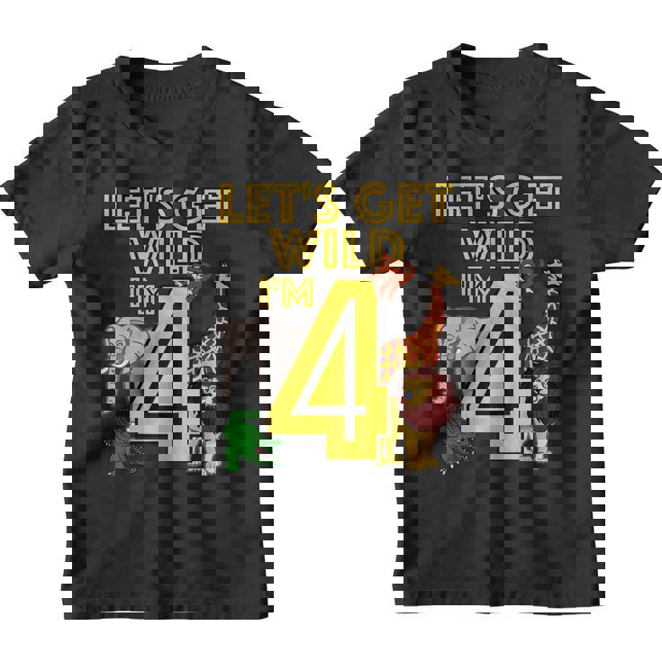 Kids 4 Year Old Zoo Birthday Shirt Safari Jungle Animal 4th Gift Kids 4 Year Old Zoo Birthday Shirt Safari Jungle Animal 4th Gift