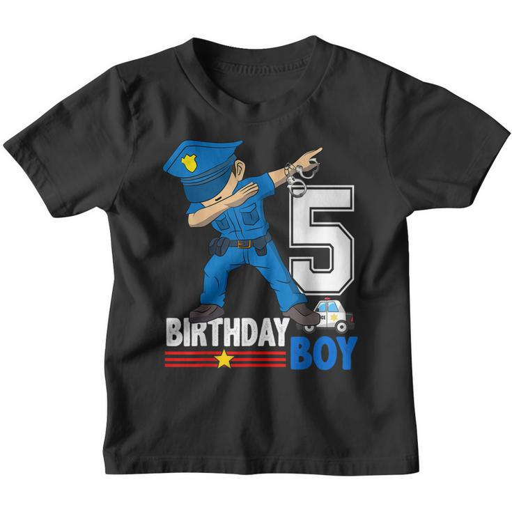 Kids 5 Years Old Police Birthday Shirt Officer Cop Car 5Th Youth T-shirt