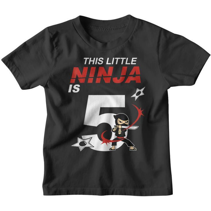Kids 5Th Birthday Boys Ninja  Martial Arts 5 Year Old Youth T-shirt