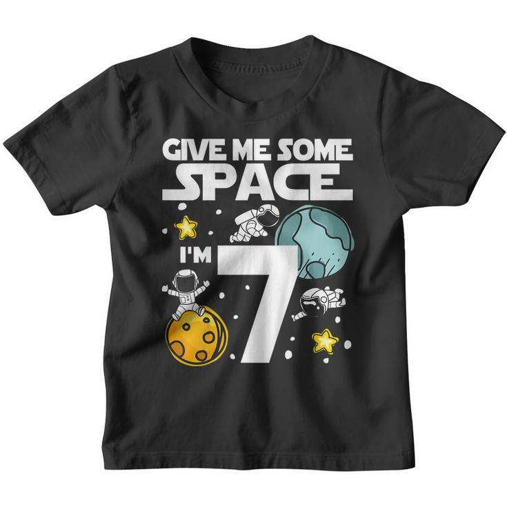 Kids 7 Year Old Outer Space Birthday T Shirt Astronaut 7Th Gift Youth T-shirt