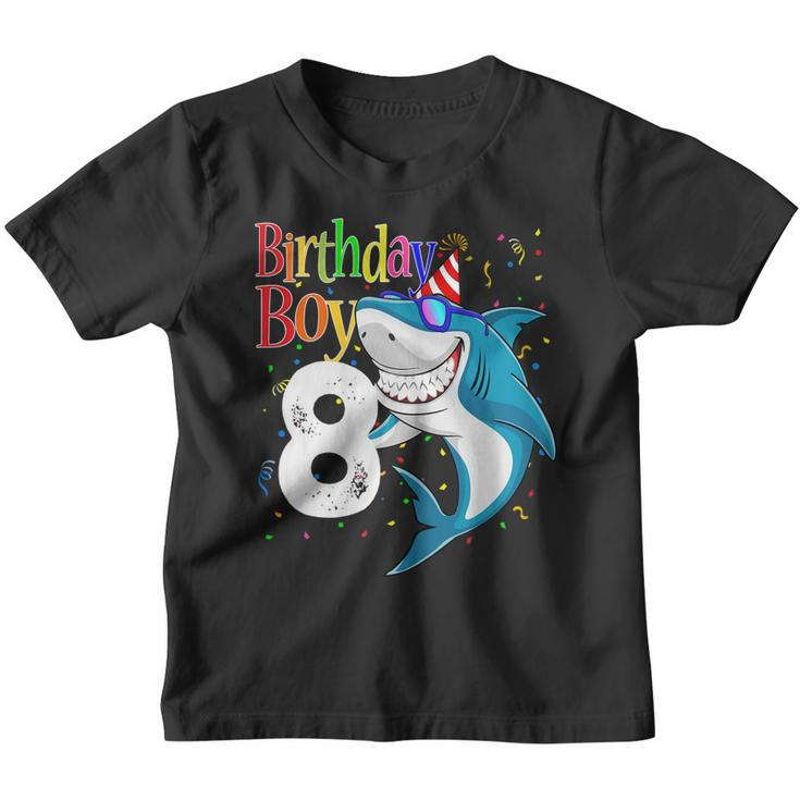 Kids 8Th Birthday Boy Shark Shirts Jaw-Some Eight Shirt Boys Youth T-shirt