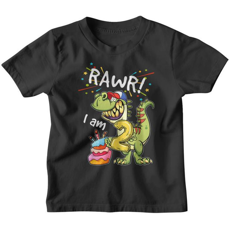 Kids Birthday Shirt T Rex 2Nd Birthday Dinosaur T Shirt For Boys Youth T-shirt