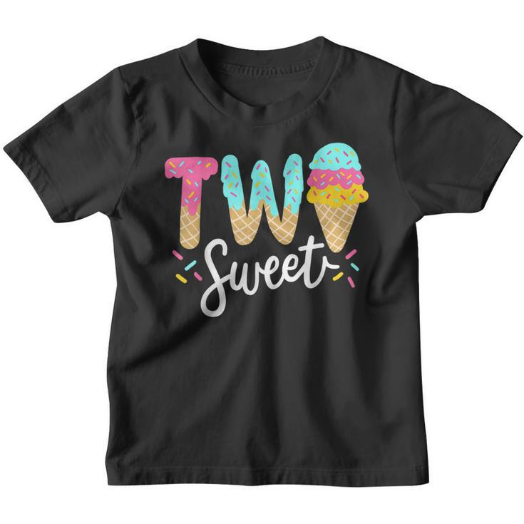 Kids Funny Kids Two Sweet Ice Cream Girls 2Nd Birthday  Youth T-shirt
