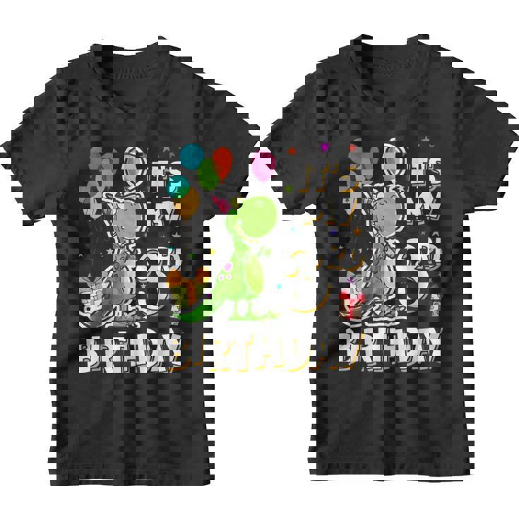Kids It's My 3rd Birthday Happy 3 Year Dinosaur Shirts Girl Boy