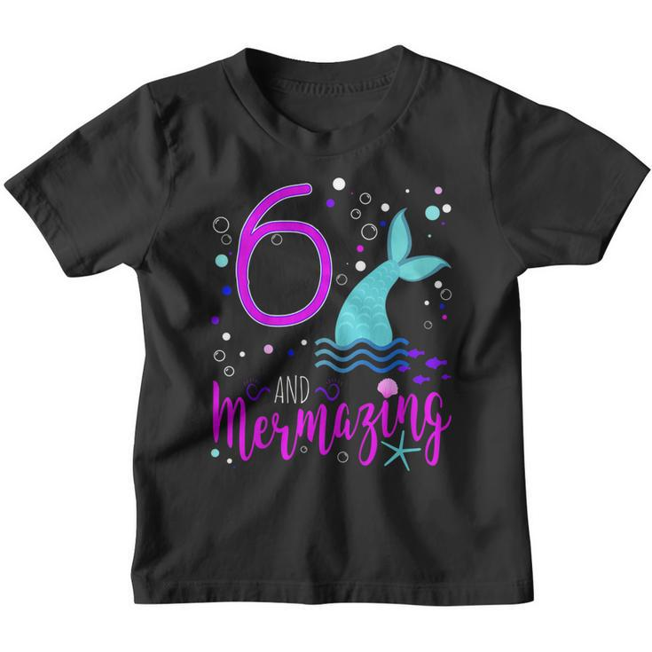 Kids Mermaid Girls 6Th Birthday Shirt 6 Years Old Party Gift Youth T-shirt