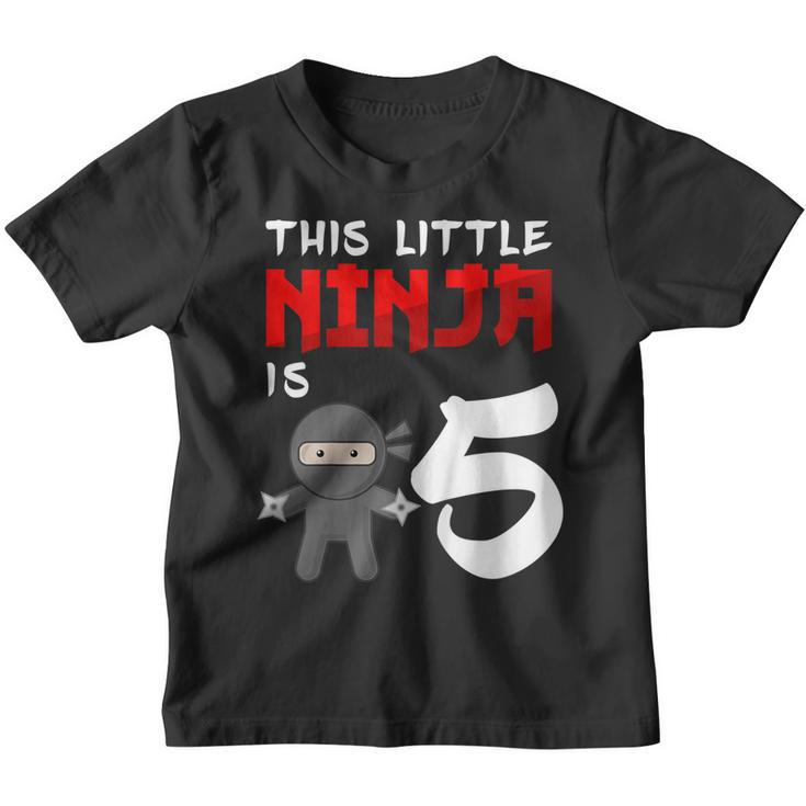Kids Ninja Birthday Shirt 5 Year Old 5Th Birthday Party Gifts Youth T-shirt