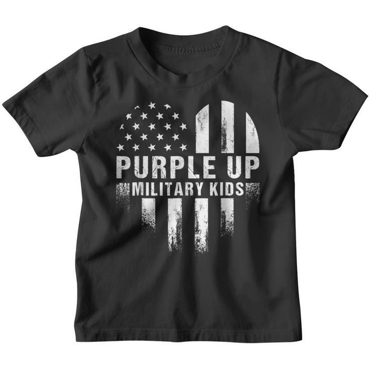 Kids Purple Up For Military Kids Month Of The Military Child  Youth T-shirt