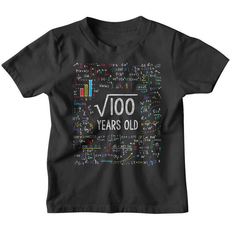 Kids Square Root Of 100 10Th Birthday 10 Year Old Gifts Math Bday Youth T-shirt