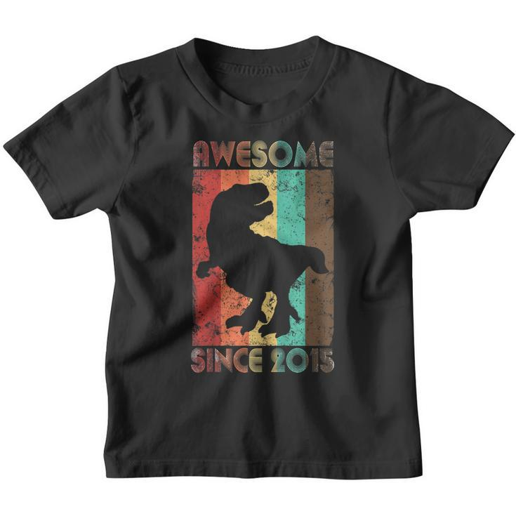 Kids Vintage Dinosaurs Awesome 2015 4Th Birthday Boy Gift Shirts Youth T-shirt