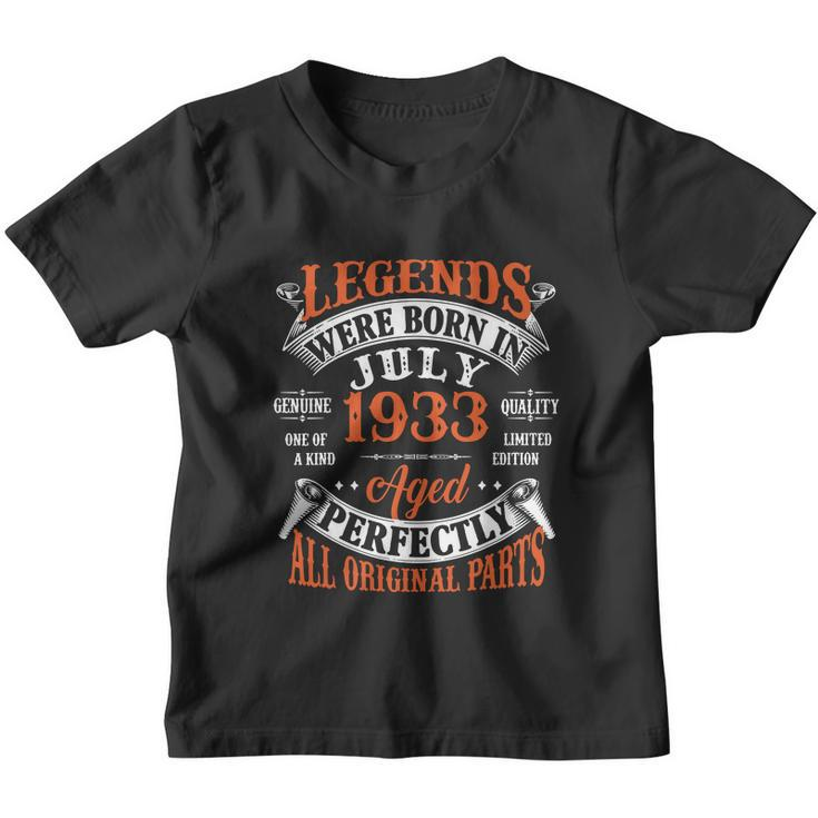 Legend 1933 Vintage 90Th Birthday Born In July 1933 Youth T-shirt