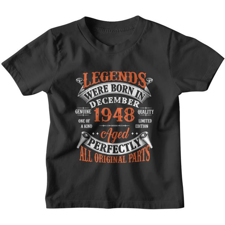 Legend 1948 Vintage 75Th Birthday Born In December 1948 V2 Youth T-shirt