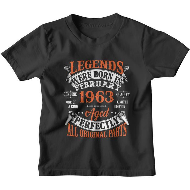 Legend 1963 Vintage 60Th Birthday Born In February 1963 Youth T-shirt