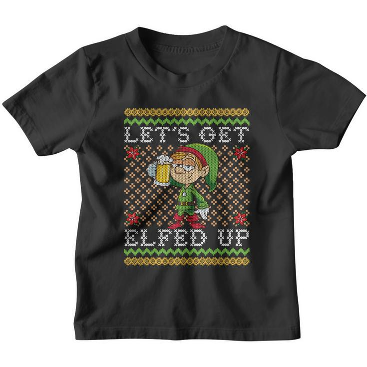 Lets Get Elfed Up Funny Ing Drunk Elf Ugly Christmas Gift Youth T-shirt
