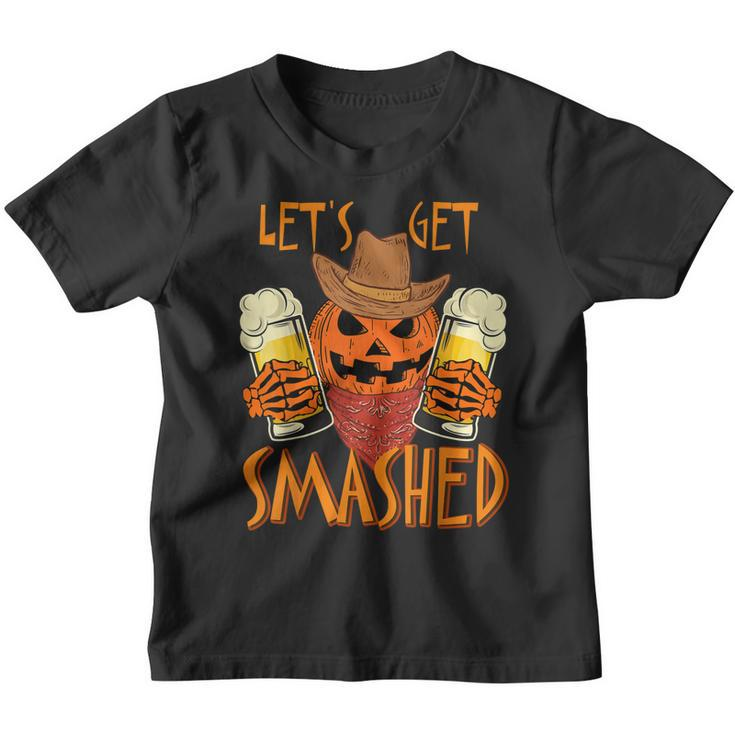 Lets Get Smashed Pumpkin Drink Halloween Beer Oktoberfest  Youth T-shirt