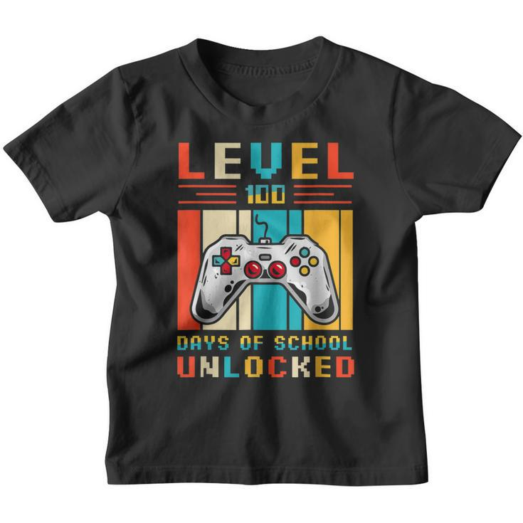 Level 100 Days Of School Unlocked Video Game Controller  Youth T-shirt
