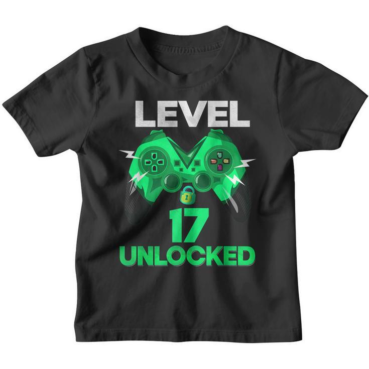 Level 17 Unlocked Birthday Boy 17 Year Old Video Game Gaming V2 Youth T-shirt