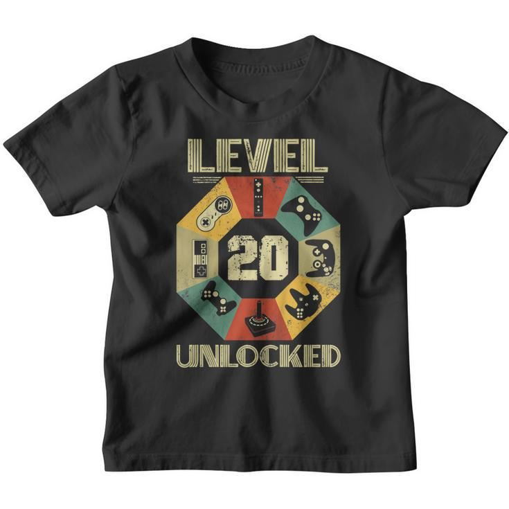 Level 20 Unlocked T Shirt Funny Video Gamer 20Th Birthday Youth T-shirt