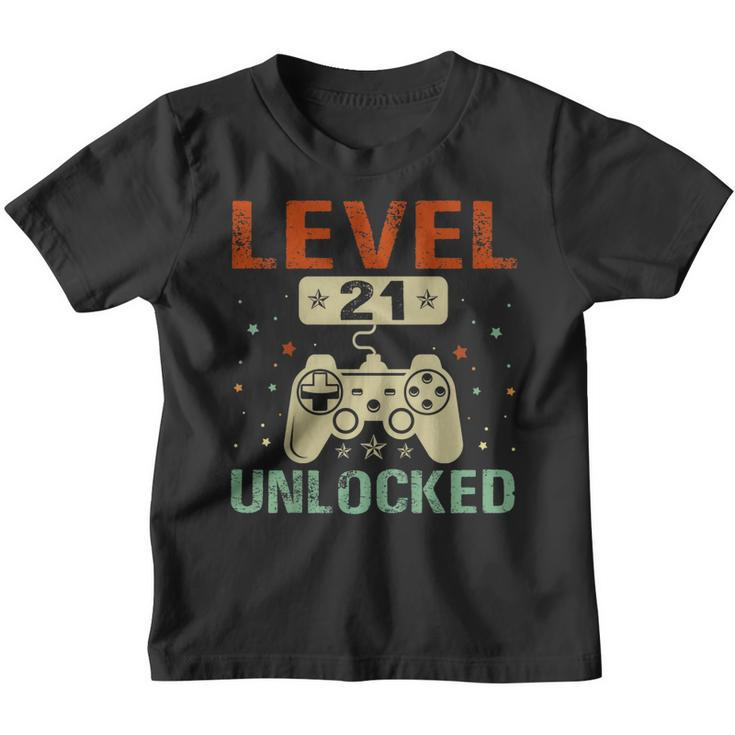 Level 21 Unlocked Shirt Funny Video Gamer 21St Birthday Gift Youth T-shirt