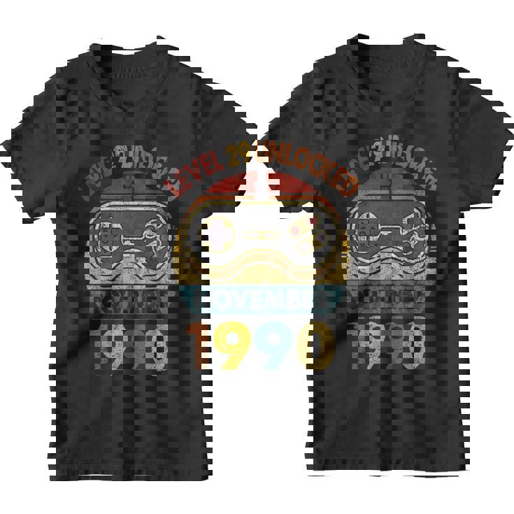 Level 29 Unlock November 1990 29th Gamer Birthday T-Shirt Level 29 Unlock November 1990 29th Gamer Birthday T-Shirt