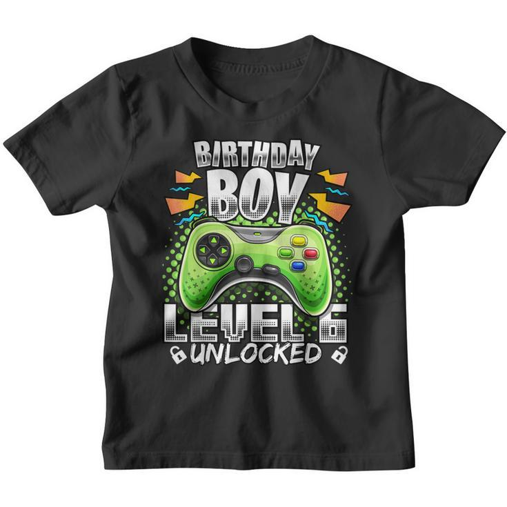 Level 6 Unlocked Video Game 6Th Birthday Gamer Gift Boys  Youth T-shirt