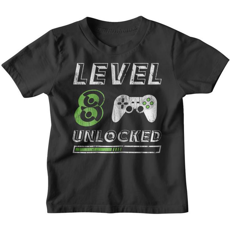 Level 8 Unlocked - 8 Year Old Gamer Funny Birthday  Youth T-shirt
