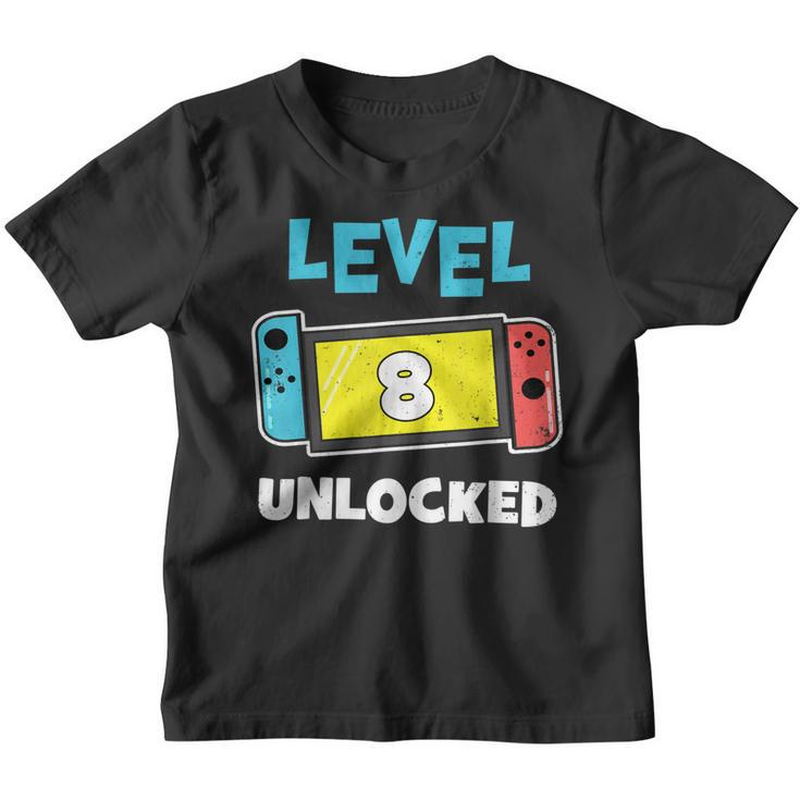 Level 8 Unlocked Gamer 8Th Birthday Video Game Lovers  Youth T-shirt