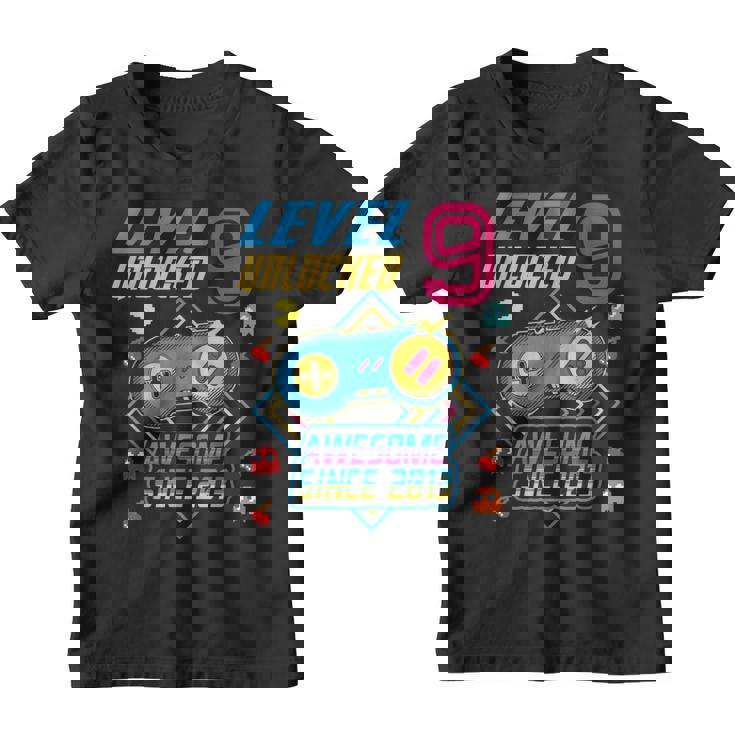 Level 9 Unlocked Boy Awesome Since 2013 Video Gamer Gift  Youth T-shirt