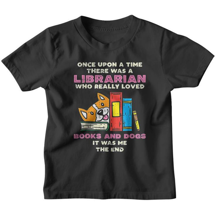 Librarian Books And Dogs Funny Pet Lover Library Worker Gift Youth T-shirt